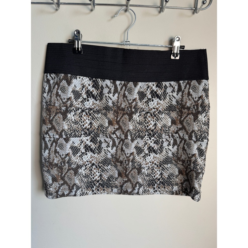 Guess Womens Snakeskin Animal Print Bodycon Mini Skirt L Edgy Y2K Clubwear